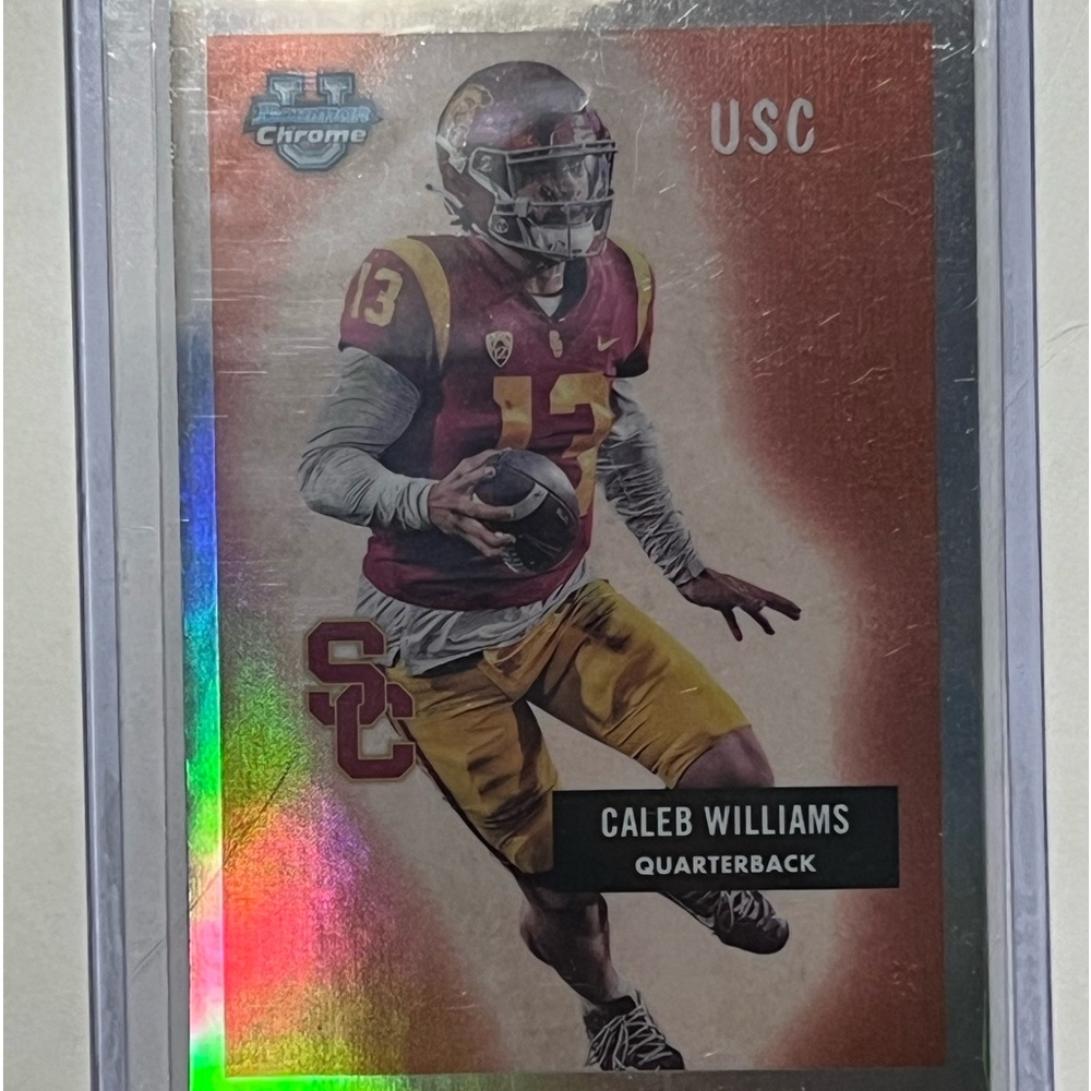 Caleb Williams QB Bowman Chrome Orange Refractor Football Card USC/Bears 🏈🔥🔥